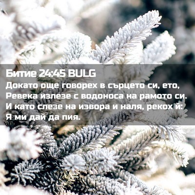Picture 02 - Битие 24:45 BULG - Докато още говорех в - Bible Verse Picture
