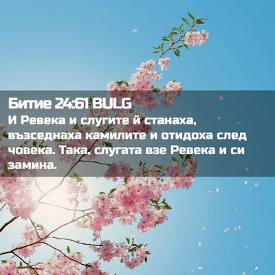 Picture 02 - Битие 24:61 BULG - И Ревека и слугите й - Bible Verse Picture