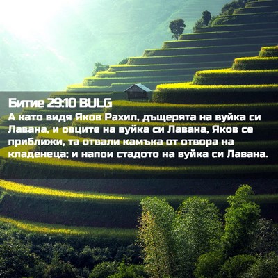 Picture 02 - Битие 29:10 BULG - А като видя Яков Рахил, - Bible Verse Picture