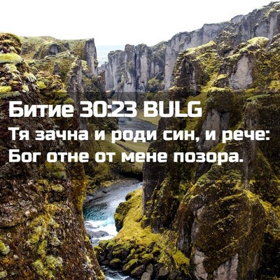 Picture 02 - Битие 30:23 BULG - Тя зачна и роди син, и рече: - Bible Verse Picture