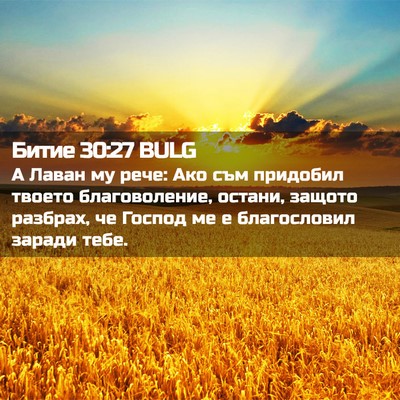 Picture 02 - Битие 30:27 BULG - А Лаван му рече: Ако съм - Bible Verse Picture