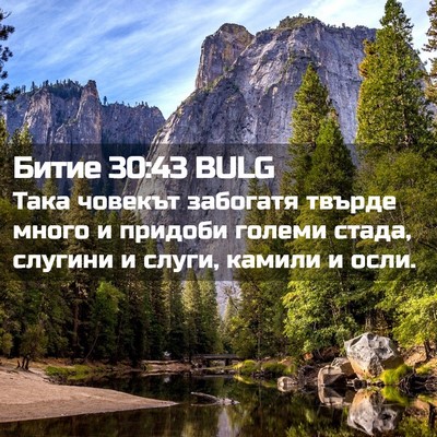 Picture 02 - Битие 30:43 BULG - Така човекът забогатя - Bible Verse Picture