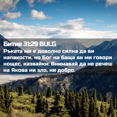 Picture 02 - Битие 31:29 BULG - Ръката ми е доволно силна - Bible Verse Picture