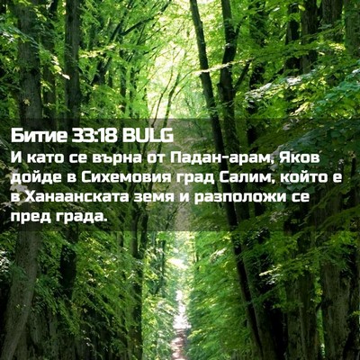 Picture 02 - Битие 33:18 BULG - И като се върна от - Bible Verse Picture