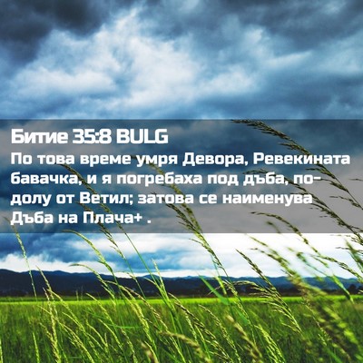 Picture 02 - Битие 35:8 BULG - По това време умря Девора, - Bible Verse Picture