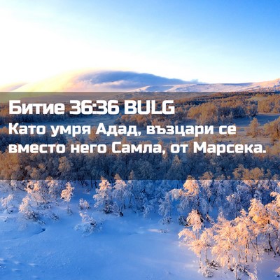 Picture 02 - Битие 36:36 BULG - Като умря Адад, възцари се - Bible Verse Picture