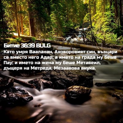 Picture 02 - Битие 36:39 BULG - Като умря Вааланан, - Bible Verse Picture