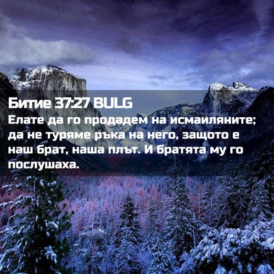 Picture 02 - Битие 37:27 BULG - Елате да го продадем на - Bible Verse Picture