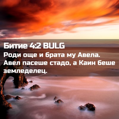 Picture 02 - Битие 4:2 BULG - Роди още и брата му Авела. - Bible Verse Picture