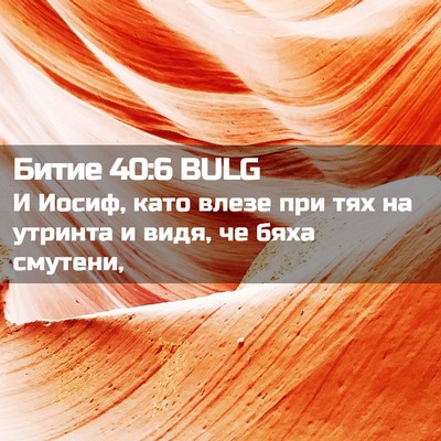 Picture 02 - Битие 40:6 BULG - И Иосиф, като влезе при тях - Bible Verse Picture
