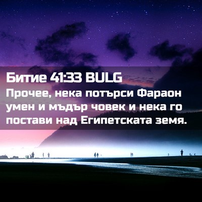 Picture 02 - Битие 41:33 BULG - Прочее, нека потърси - Bible Verse Picture