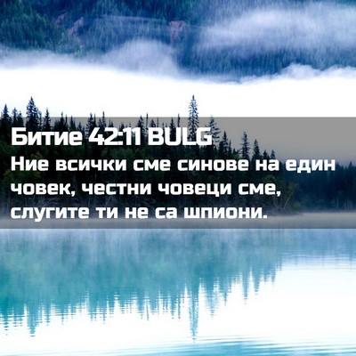 Picture 02 - Битие 42:11 BULG - Ние всички сме синове на - Bible Verse Picture