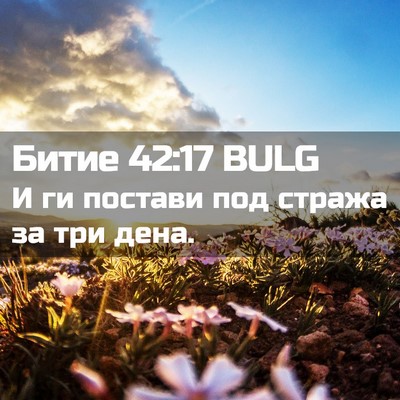 Picture 02 - Битие 42:17 BULG - И ги постави под стража за - Bible Verse Picture
