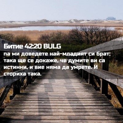 Picture 02 - Битие 42:20 BULG - па ми доведете най-младият - Bible Verse Picture