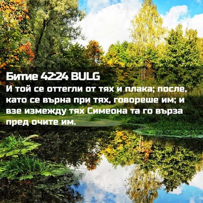 Picture 02 - Битие 42:24 BULG - И той се оттегли от тях и - Bible Verse Picture