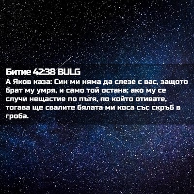 Picture 02 - Битие 42:38 BULG - А Яков каза: Син ми няма да - Bible Verse Picture