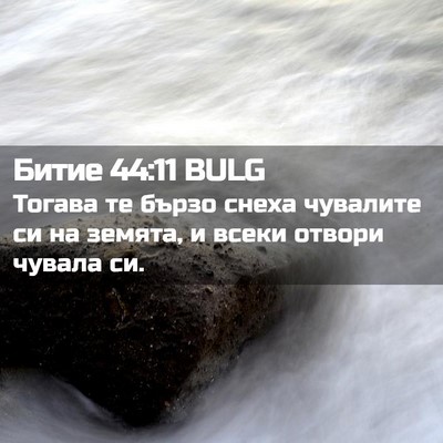 Picture 02 - Битие 44:11 BULG - Тогава те бързо снеха - Bible Verse Picture