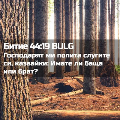 Picture 02 - Битие 44:19 BULG - Господарят ми попита - Bible Verse Picture