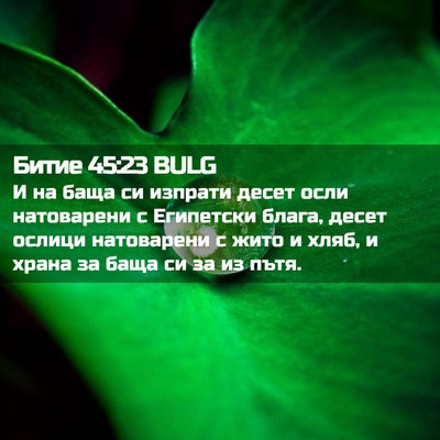 Picture 02 - Битие 45:23 BULG - И на баща си изпрати десет - Bible Verse Picture