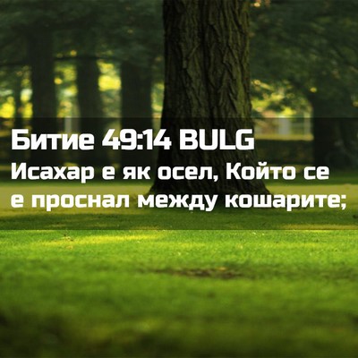Picture 02 - Битие 49:14 BULG - Исахар е як осел, Който се е - Bible Verse Picture