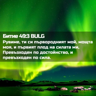 Picture 02 - Битие 49:3 BULG - Рувиме, ти си първородният - Bible Verse Picture