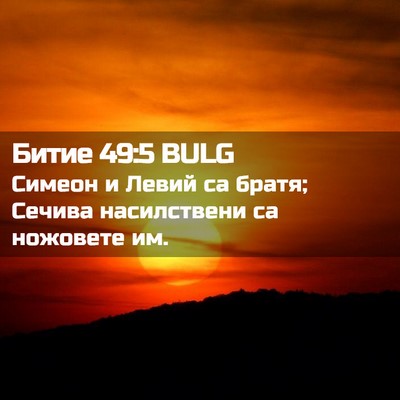 Picture 02 - Битие 49:5 BULG - Симеон и Левий са братя; - Bible Verse Picture