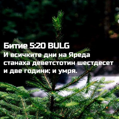 Picture 02 - Битие 5:20 BULG - И всичките дни на Яреда - Bible Verse Picture