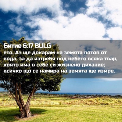 Picture 02 - Битие 6:17 BULG - ето, Аз ще докарам на - Bible Verse Picture