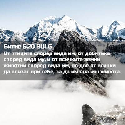Picture 02 - Битие 6:20 BULG - От птиците според вида им, - Bible Verse Picture