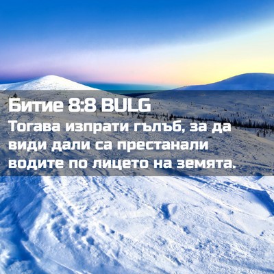 Picture 02 - Битие 8:8 BULG - Тогава изпрати гълъб, за да - Bible Verse Picture