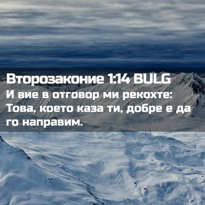 Picture 02 - Второзаконие 1:14 BULG - И вие в отговор ми рекохте: - Bible Verse Picture