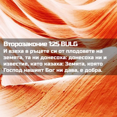 Picture 02 - Второзаконие 1:25 BULG - И взеха в ръцете си от - Bible Verse Picture