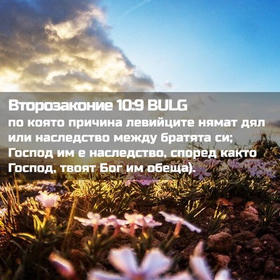 Picture 02 - Второзаконие 10:9 BULG - по която причина левийците - Bible Verse Picture