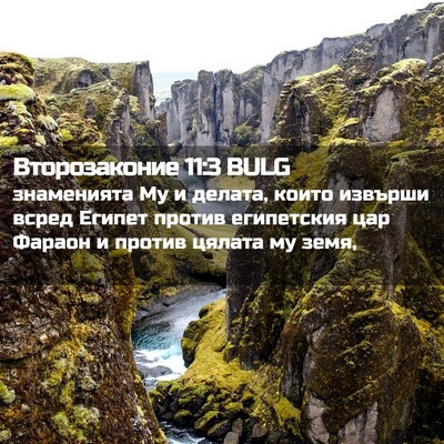 Picture 02 - Второзаконие 11:3 BULG - знаменията Му и делата, - Bible Verse Picture