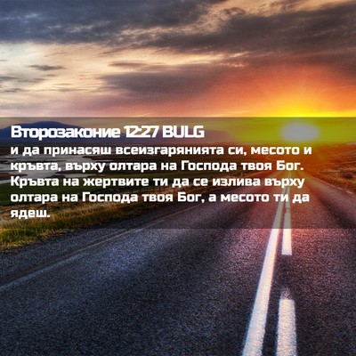 Picture 02 - Второзаконие 12:27 BULG - и да принасяш - Bible Verse Picture
