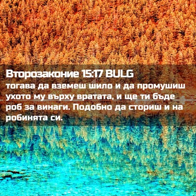 Picture 02 - Второзаконие 15:17 BULG - тогава да вземеш шило и да - Bible Verse Picture