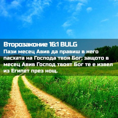 Picture 02 - Второзаконие 16:1 BULG - Пази месец Авив да правиш в - Bible Verse Picture