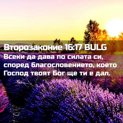Picture 02 - Второзаконие 16:17 BULG - Всеки да дава по силата си, - Bible Verse Picture