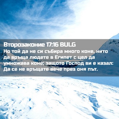 Picture 02 - Второзаконие 17:16 BULG - Но той да не си събира - Bible Verse Picture