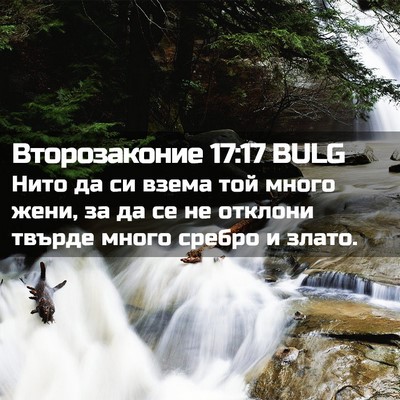 Picture 02 - Второзаконие 17:17 BULG - Нито да си взема той много - Bible Verse Picture