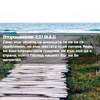 Picture 02 - Второзаконие 2:37 BULG - Само към земята на - Bible Verse Picture