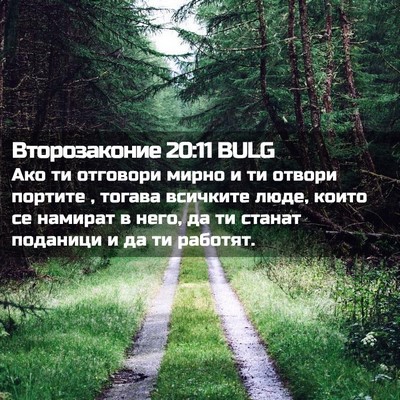 Picture 02 - Второзаконие 20:11 BULG - Ако ти отговори мирно и ти - Bible Verse Picture