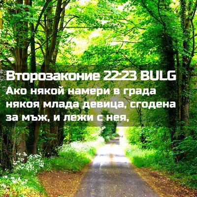 Picture 02 - Второзаконие 22:23 BULG - Ако някой намери в града - Bible Verse Picture