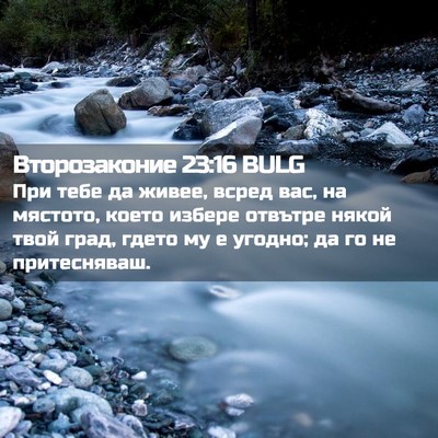 Picture 02 - Второзаконие 23:16 BULG - При тебе да живее, всред - Bible Verse Picture