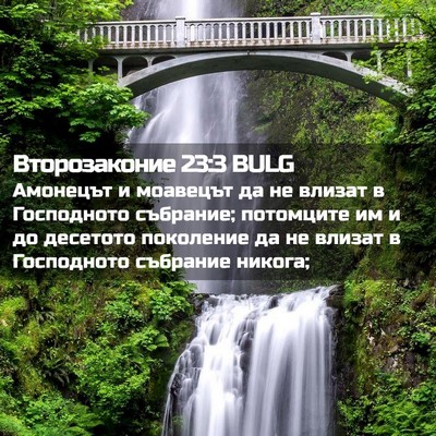 Picture 02 - Второзаконие 23:3 BULG - Амонецът и моавецът да не - Bible Verse Picture