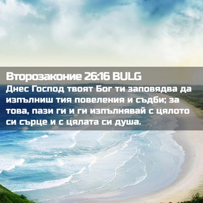 Picture 02 - Второзаконие 26:16 BULG - Днес Господ твоят Бог ти - Bible Verse Picture