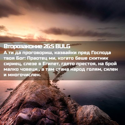 Picture 02 - Второзаконие 26:5 BULG - А ти да проговориш, - Bible Verse Picture