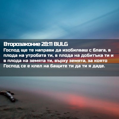 Picture 02 - Второзаконие 28:11 BULG - Господ ще те направи да - Bible Verse Picture