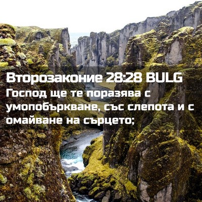 Picture 02 - Второзаконие 28:28 BULG - Господ ще те поразява с - Bible Verse Picture
