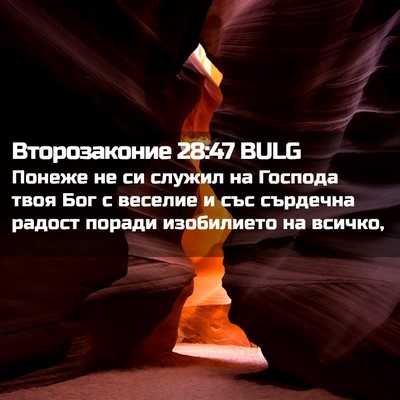 Picture 02 - Второзаконие 28:47 BULG - Понеже не си служил на - Bible Verse Picture